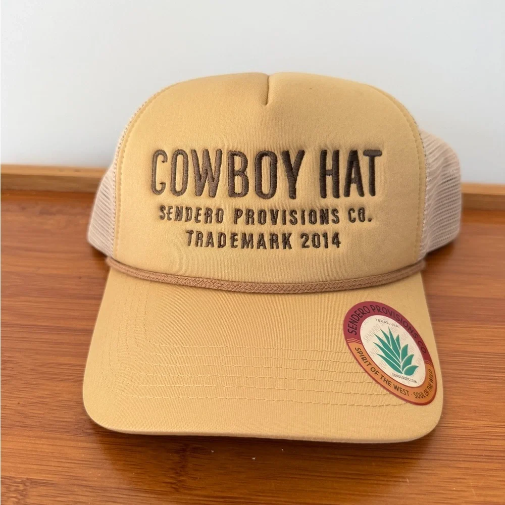 Free People Cowboy Trucker Hat by Senderos Provisions Co.Tan/Cream - Picture 8 of 13